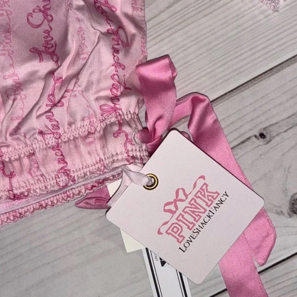Large set LoveShackFancy x PINK silky pajama pants PJ - Picture 6 of 7